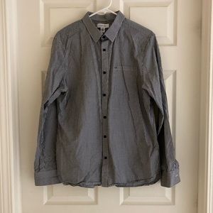 Men's Calvin Klein Button-Down Shirt -  Large - Black and White
